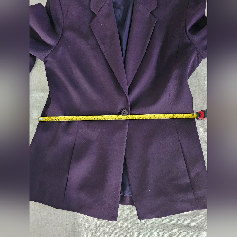 Rena Rowan Purple 100% Wool Notch Lapel Blazer Jacket Women's Size 6 - Picture 5 of 8